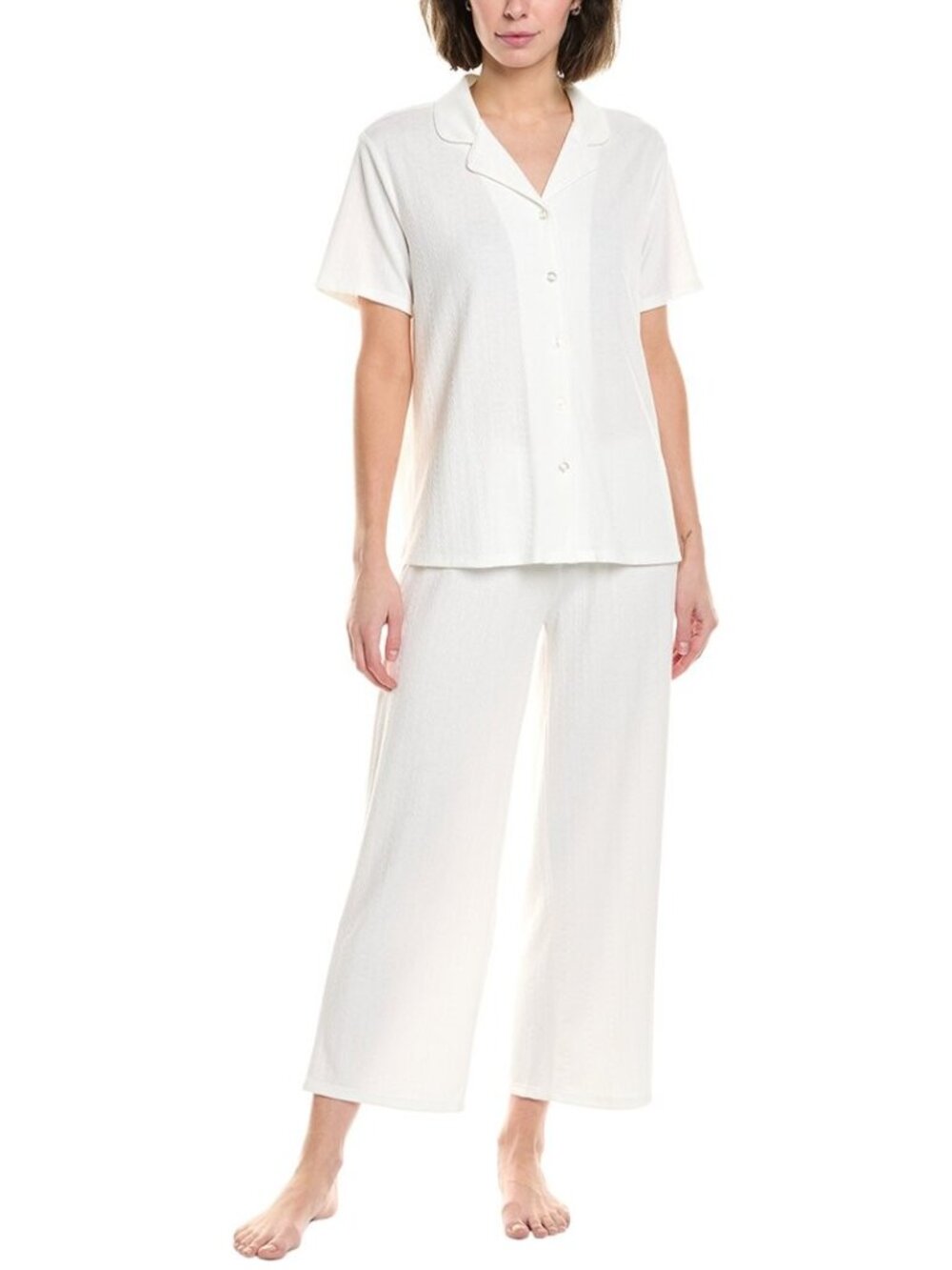 #2416 Flora by Flora Nikrooz Women's Luisa Short Sleeve Pajama Set - Ivory